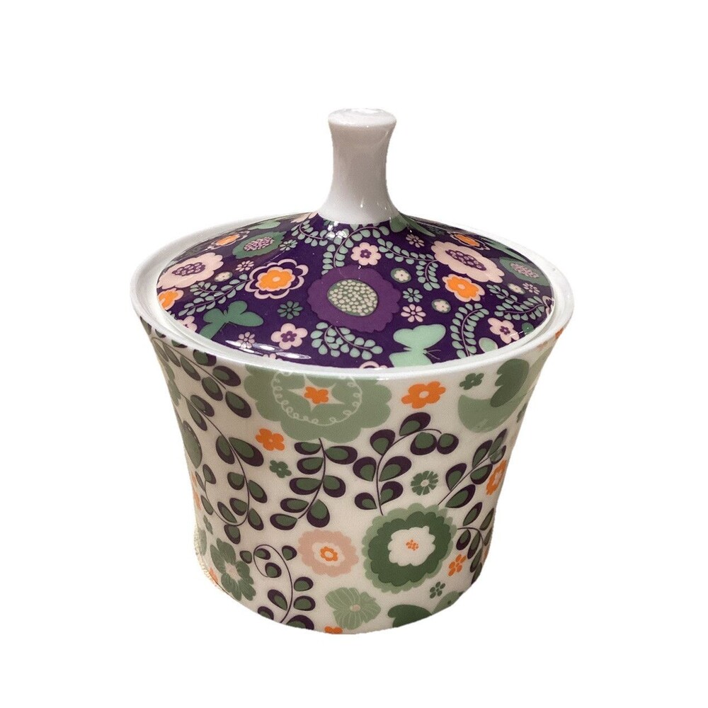 Stechcol Gracie China By Coastline Imports Spring Floral Sugar Jar With Lid